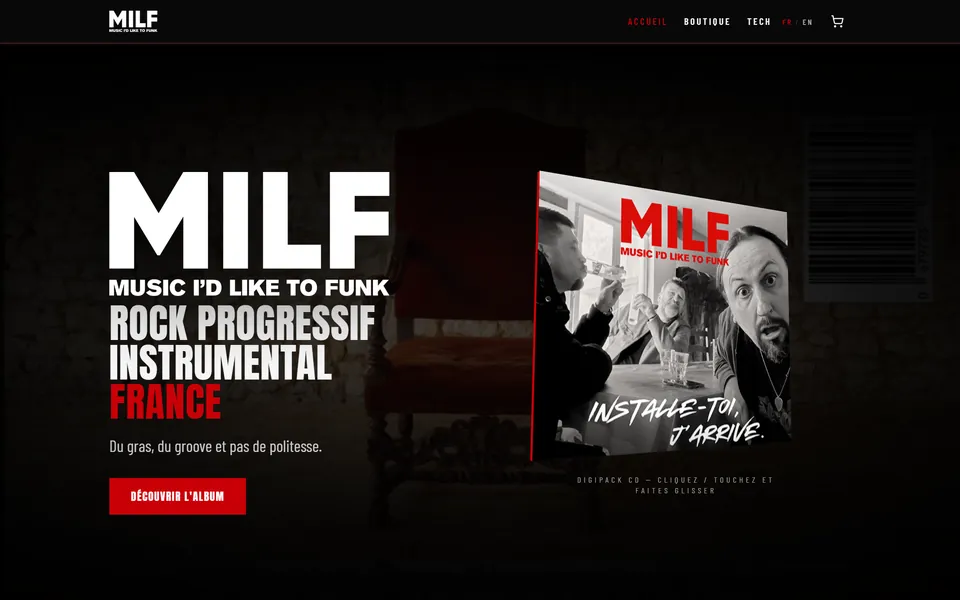 Page d'accueil du site du groupe MILF